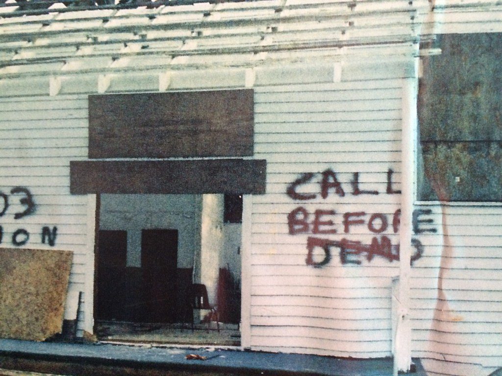 A photo of the 100 Men Hall as it looked hours before it was set to be demolished by the US Army Corp of Engineers.